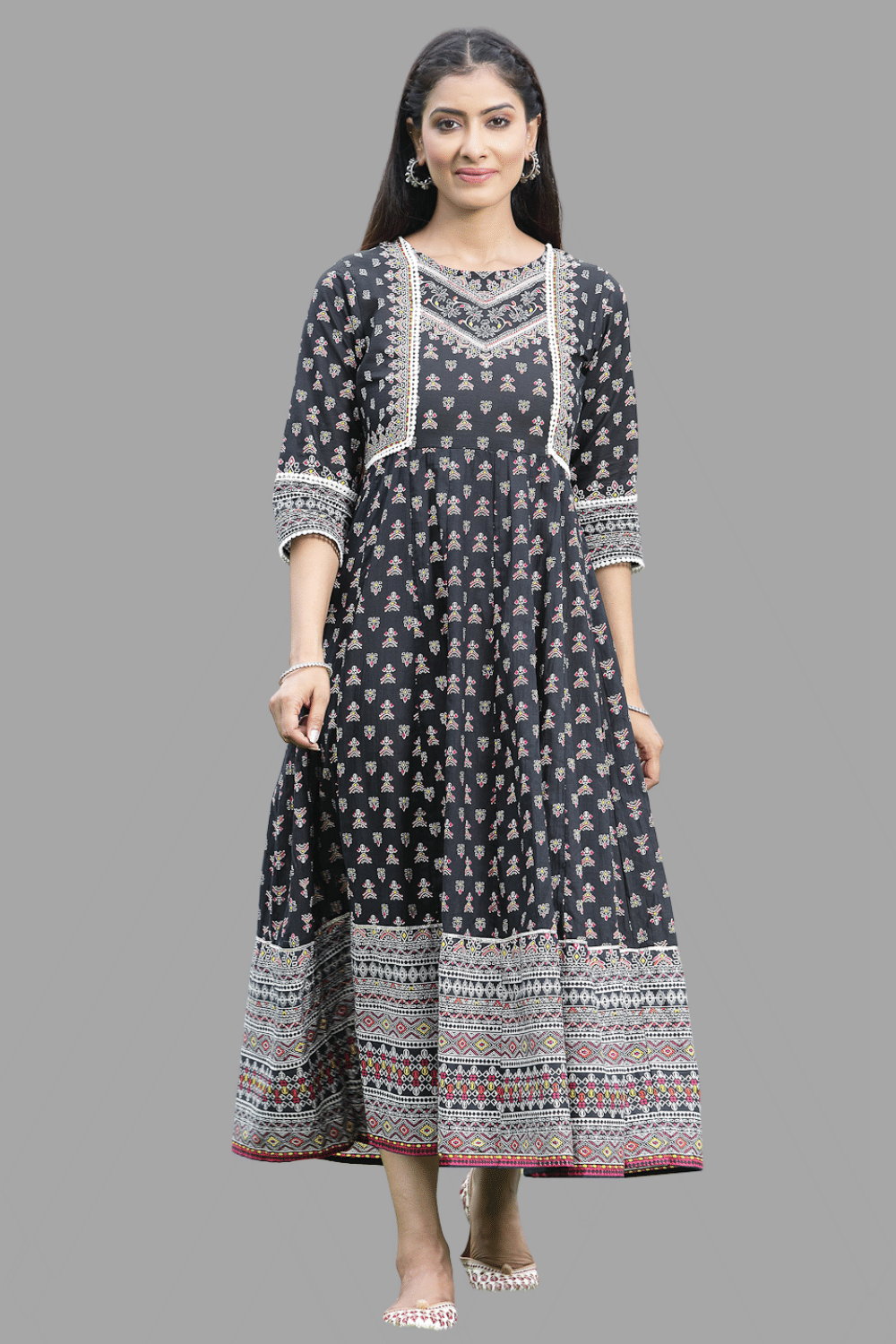     			Juniper - Black Cotton Women's Fit & Flare Dress ( Pack of 1 )