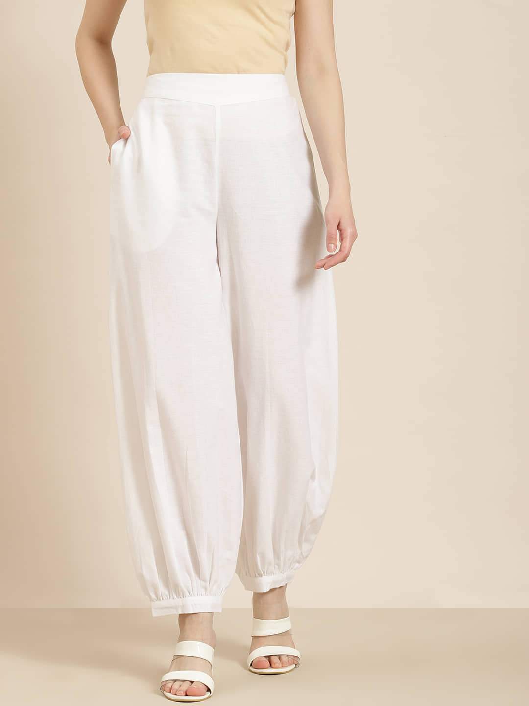 Juniper - White Cotton Straight Women's Casual Pants ( Pack of 1 ) - Trousers | Buy online on ZillyBuy