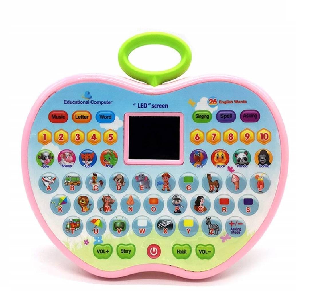     			Kidsaholic Apple Shaped English Learning Educational Computer for Early Learners with LED Display Screen, Touch Function and Music- Learning Alphabets, Numbers, Words, Animals and Story .
