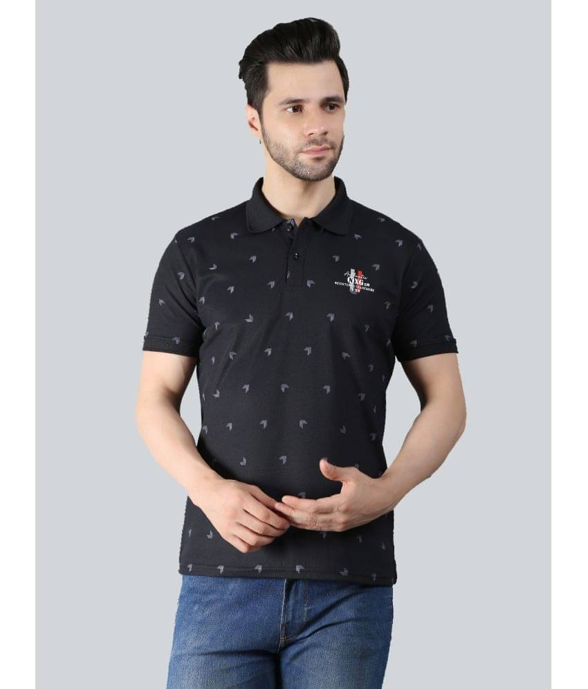 NEXGEN CLUB Pack of 1 Polyester Regular Fit Printed Half Sleeves Men's Polo T Shirt ( Black ) NEXGEN CLUB Pack of 1 Polyester Regular Fit Printed Half Sleeves Men's Polo T Shirt ( Black )