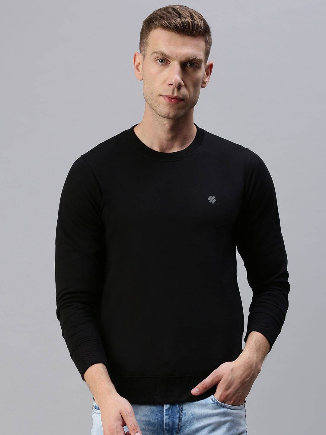 ONN - Black Cotton Blend Regular Fit Men's Sweatshirt ( Pack of 1 ) ONN - Black Cotton Blend Regular Fit Men's Sweatshirt ( Pack of 1 )