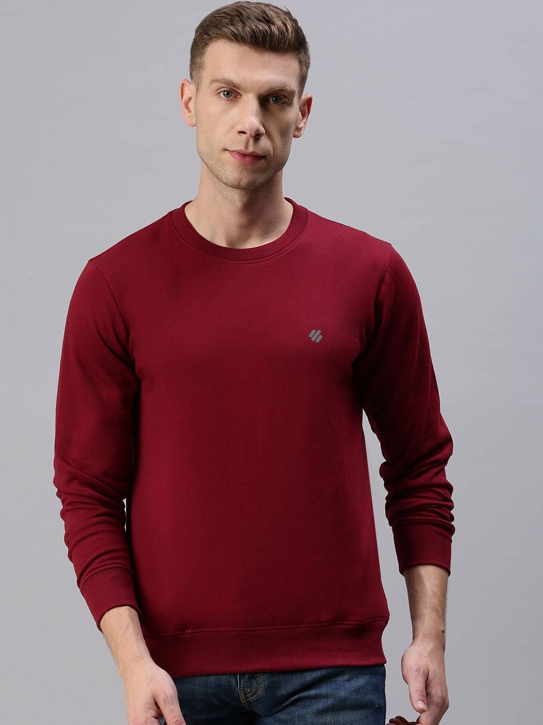 ONN - Maroon Cotton Blend Regular Fit Men's Sweatshirt ( Pack of 1 ) ONN - Maroon Cotton Blend Regular Fit Men's Sweatshirt ( Pack of 1 )