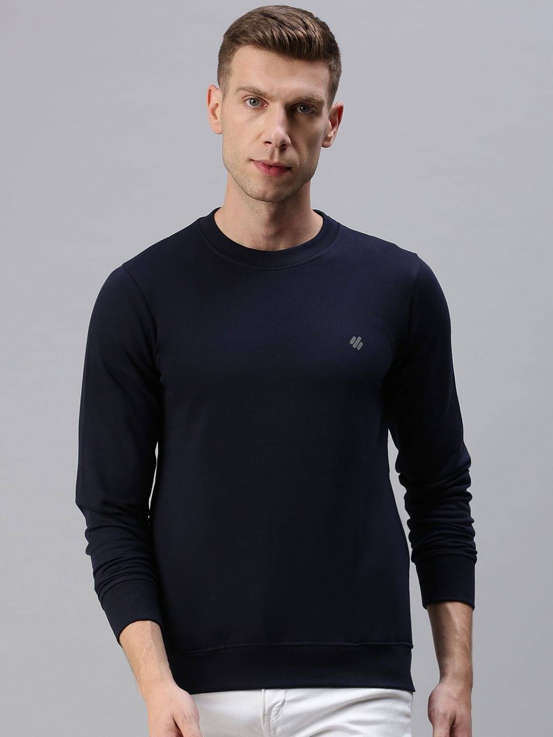     			ONN - Navy Blue Cotton Blend Regular Fit Men's Sweatshirt ( Pack of 1 )