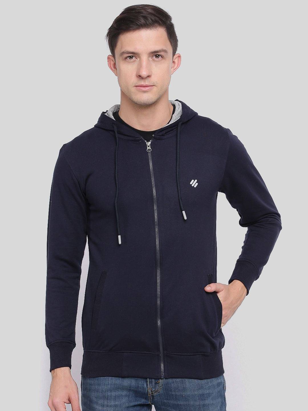 ONN - Navy Cotton Blend Regular Fit Men's Sweatshirt ( Pack of 1 ) ONN - Navy Cotton Blend Regular Fit Men's Sweatshirt ( Pack of 1 )