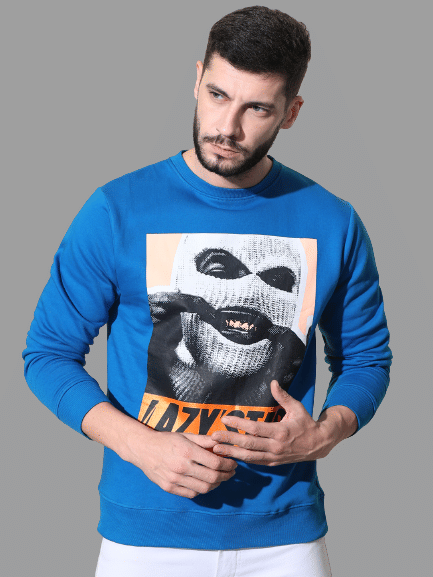     			The Dry State - Navy Blue Fleece Regular Fit Men's Sweatshirt ( Pack of 1 )