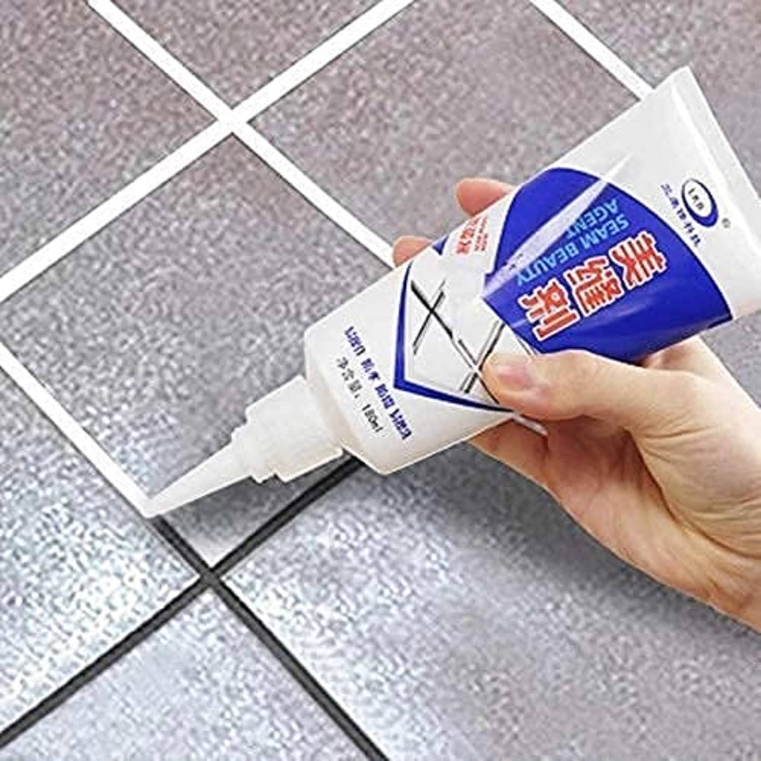     			Waterproof Tile Gap/Crack/Grout Filler Water Resistant Silicone Sealant for DIY Home Sink Gaps/Tiles Gaps/Grouts Repair Filler Tube For Home, Office, Bathroom, Toilets, Kitchen(180ML)