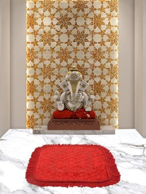     			Abhikram Beige Single Anti-skid Cotton Prayer Mat ( 54 X 54 cm )