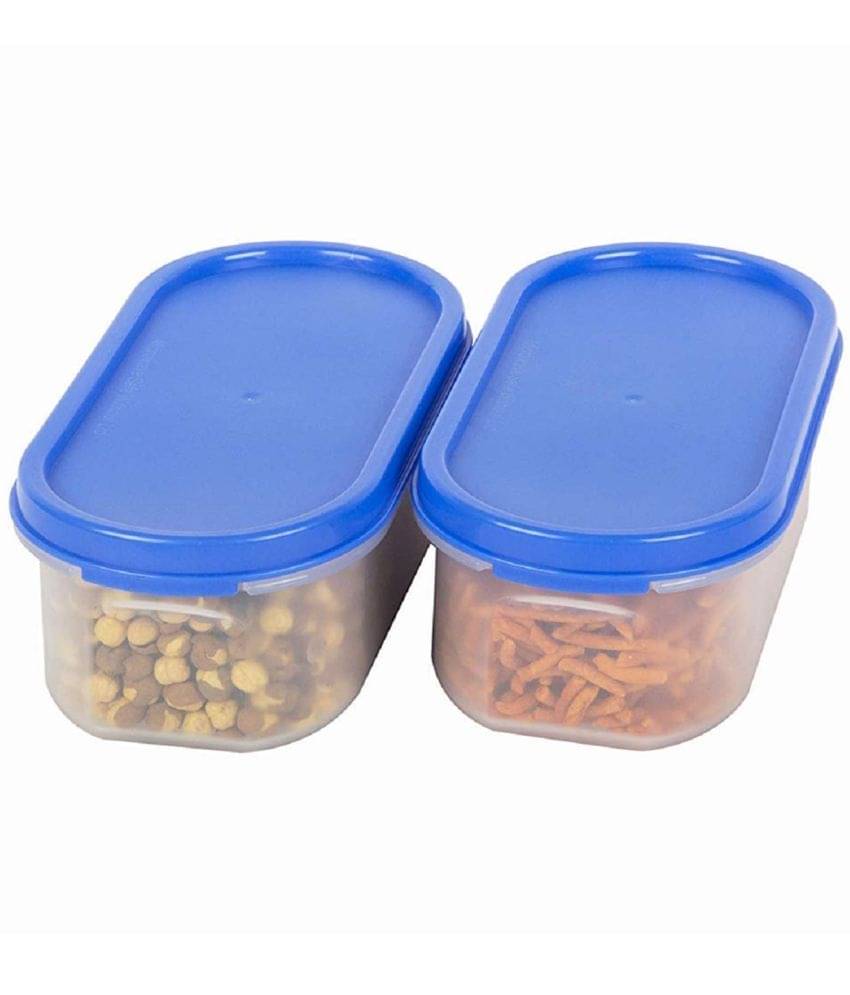 Analog kitchenware - Plastic Navy Blue Food Container ( Set of 2 - 500 ) Analog kitchenware - Plastic Navy Blue Food Container ( Set of 2 - 500 )