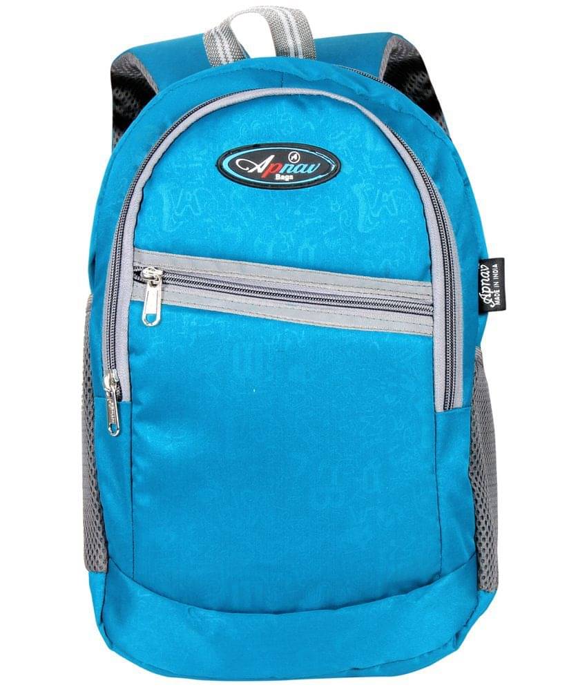    			Apnav - Light Blue Polyester Backpack For Kids