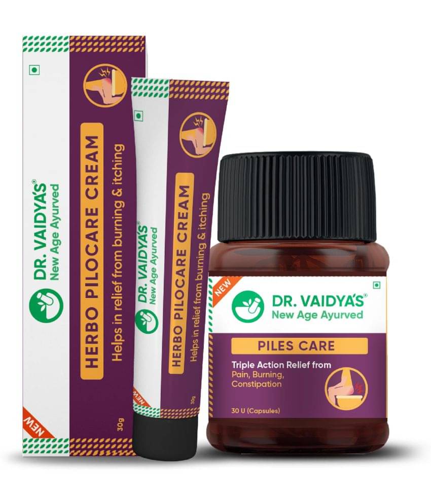 Dr. Vaidya's Piles Management Combo (1 Piles Care, 30 Capsules each + 1 Herbo Pilocare Cream, 30 gm) Dr. Vaidya's Piles Management Combo (1 Piles Care, 30 Capsules each + 1 Herbo Pilocare Cream, 30 gm)