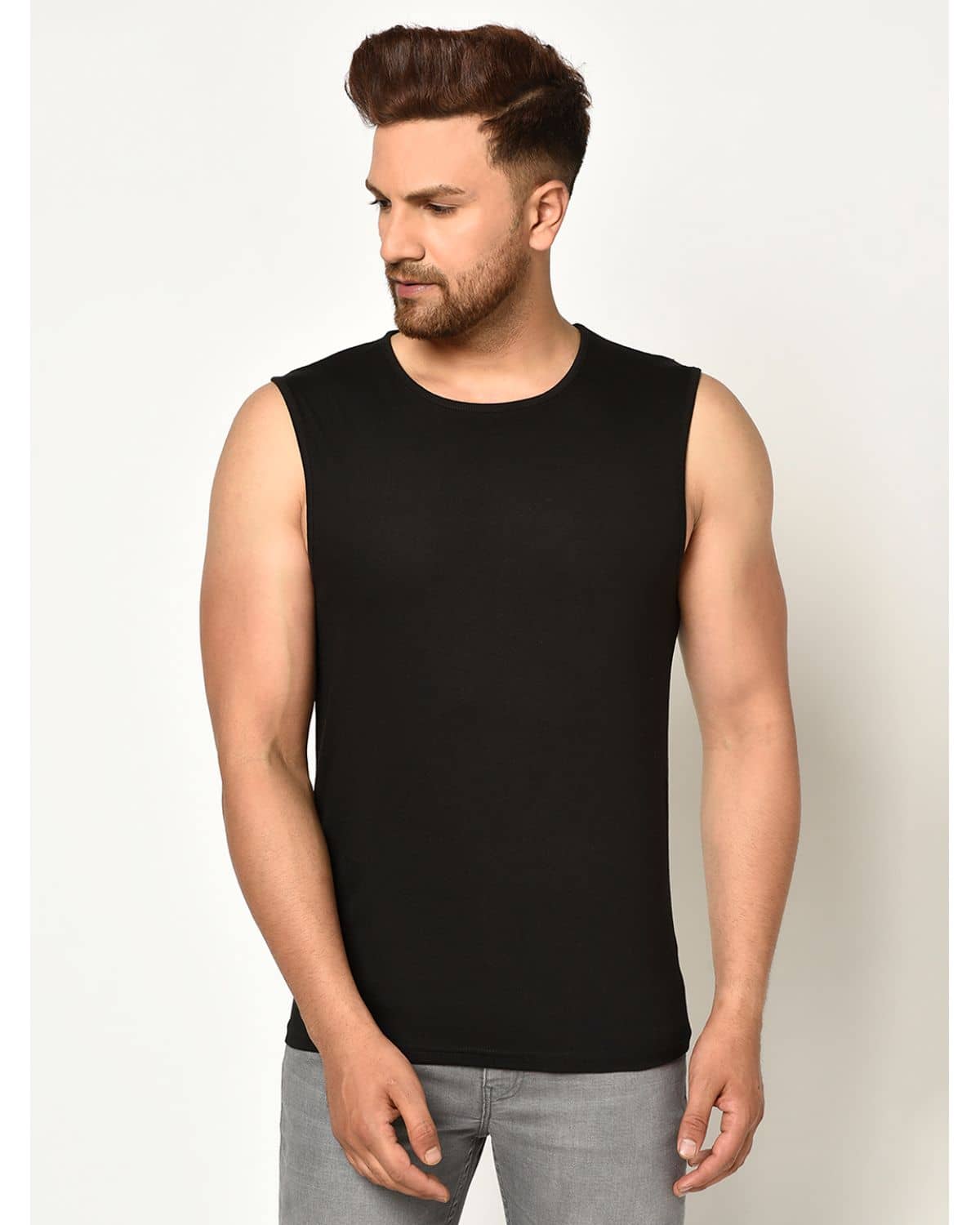 Glito Pack of 1 Cotton Blend Gym Vest For Men ( Black ) - Nightwear & Loungewear | Buy online on ZillyBuy