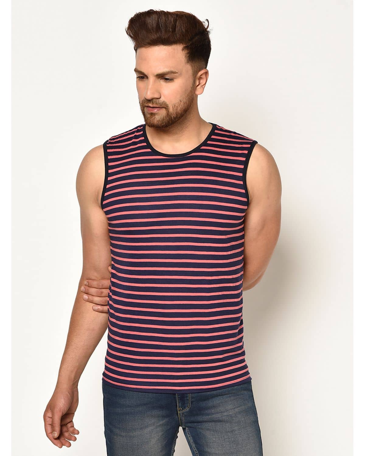 Glito Pack of 1 Cotton Blend Gym Vest For Men ( Magenta )