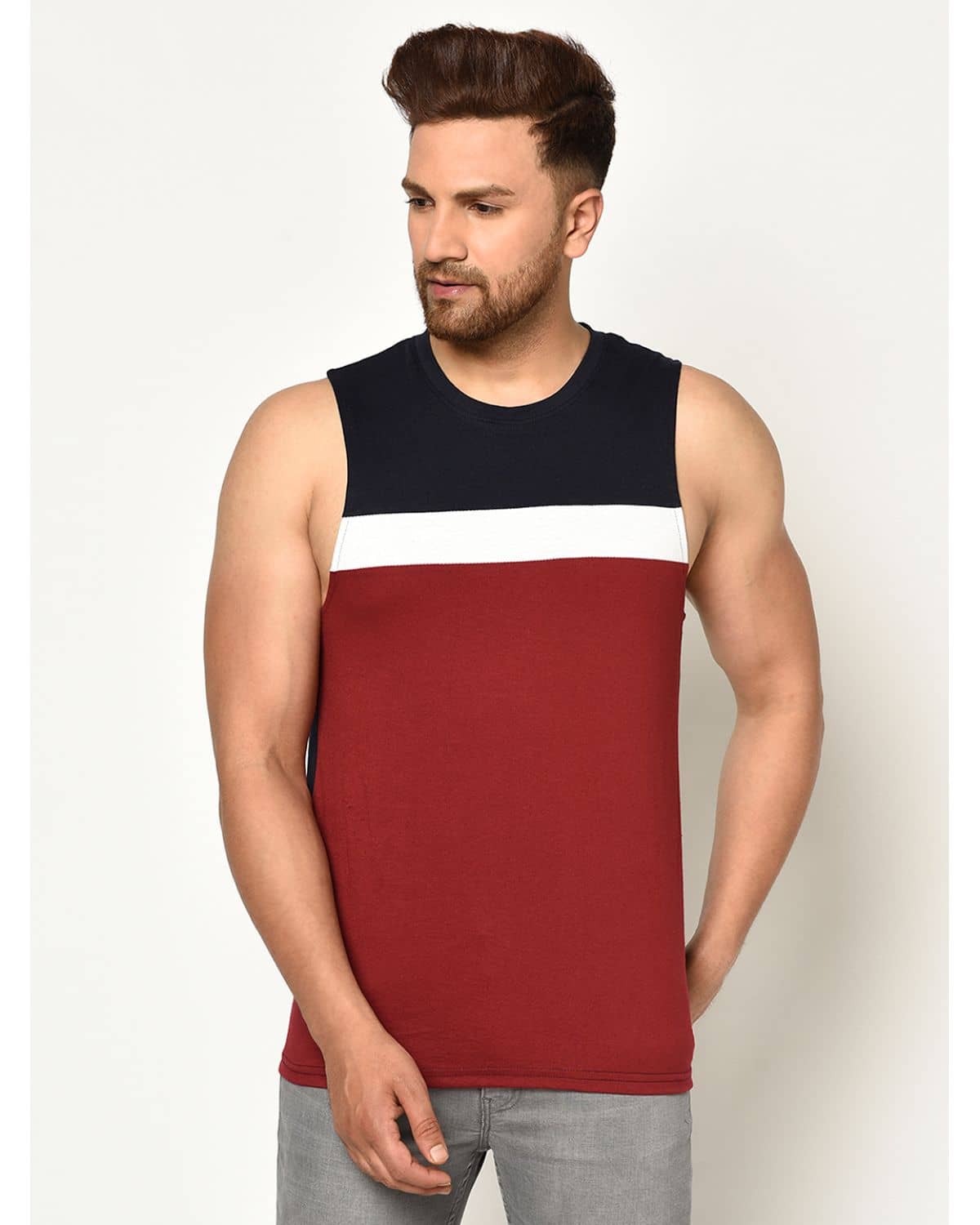 Glito Pack of 1 Cotton Blend Gym Vest For Men ( Multi ) - Nightwear & Loungewear | Buy online on ZillyBuy