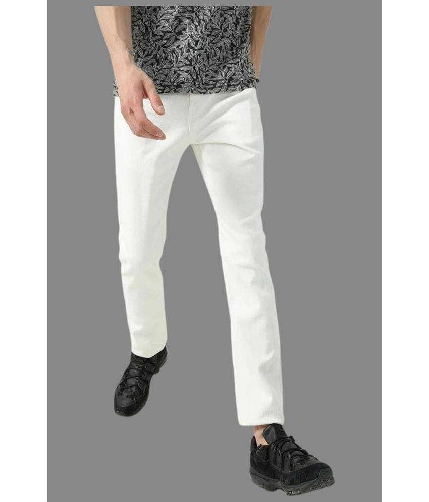 HALOGEN - White Denim Skinny Fit Men's Jeans ( Pack of 1 ) HALOGEN - White Denim Skinny Fit Men's Jeans ( Pack of 1 )