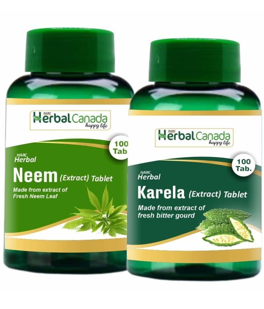 Herbal Canada Neem(100Tab) + Karela (100Tab) Tablet 200 No.S Pack of 2 Herbal Canada Neem(100Tab) + Karela (100Tab) Tablet 200 No.S Pack of 2