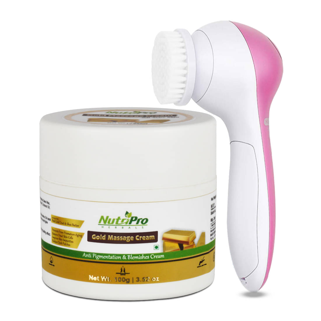     			NutriPro Gold Massage Cream With Massager|Gold Leaf, 150GM