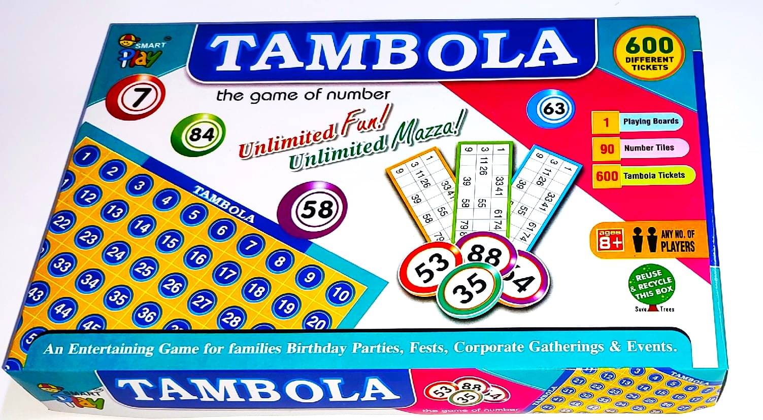     			PETERS PENCE TAMBOLA SMART BOARD GAME WITH 600 TICKETS , 90 Number Tiles Party & Fun Board Game