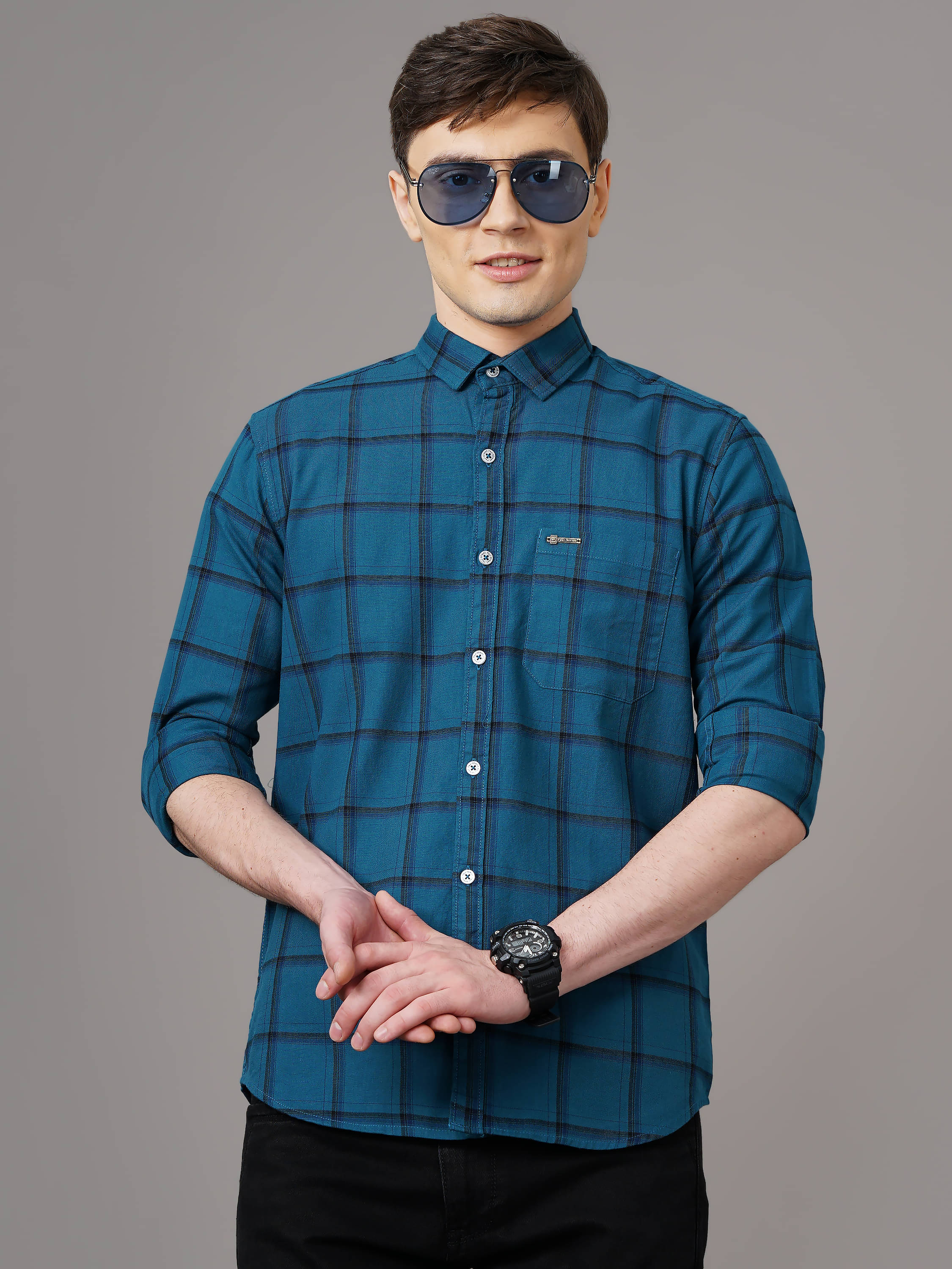 Paul Street - Blue Cotton Blend Slim Fit Men's Casual Shirt ( Pack of 1 ) Paul Street - Blue Cotton Blend Slim Fit Men's Casual Shirt ( Pack of 1 )