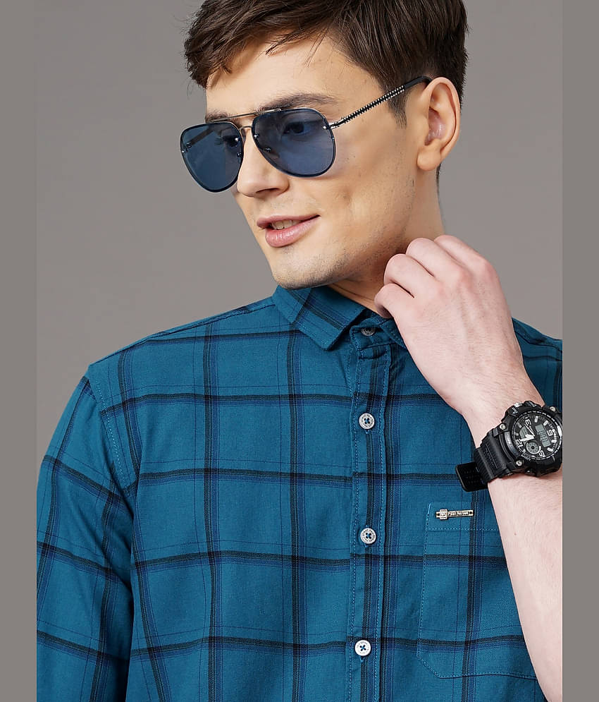 Paul Street - Blue Cotton Blend Slim Fit Men's Casual Shirt ( Pack of 1 )