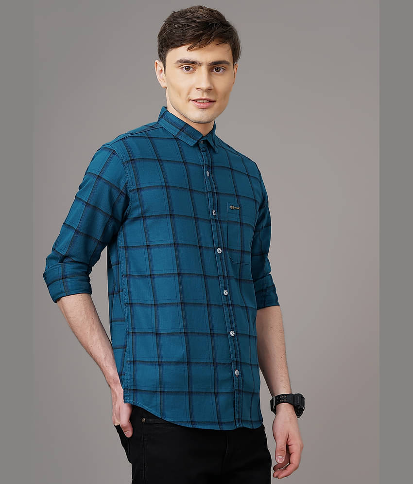 Paul Street - Blue Cotton Blend Slim Fit Men's Casual Shirt ( Pack of 1 )