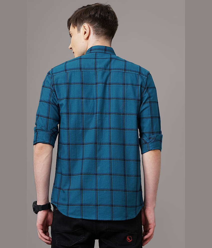 Paul Street - Blue Cotton Blend Slim Fit Men's Casual Shirt ( Pack of 1 )