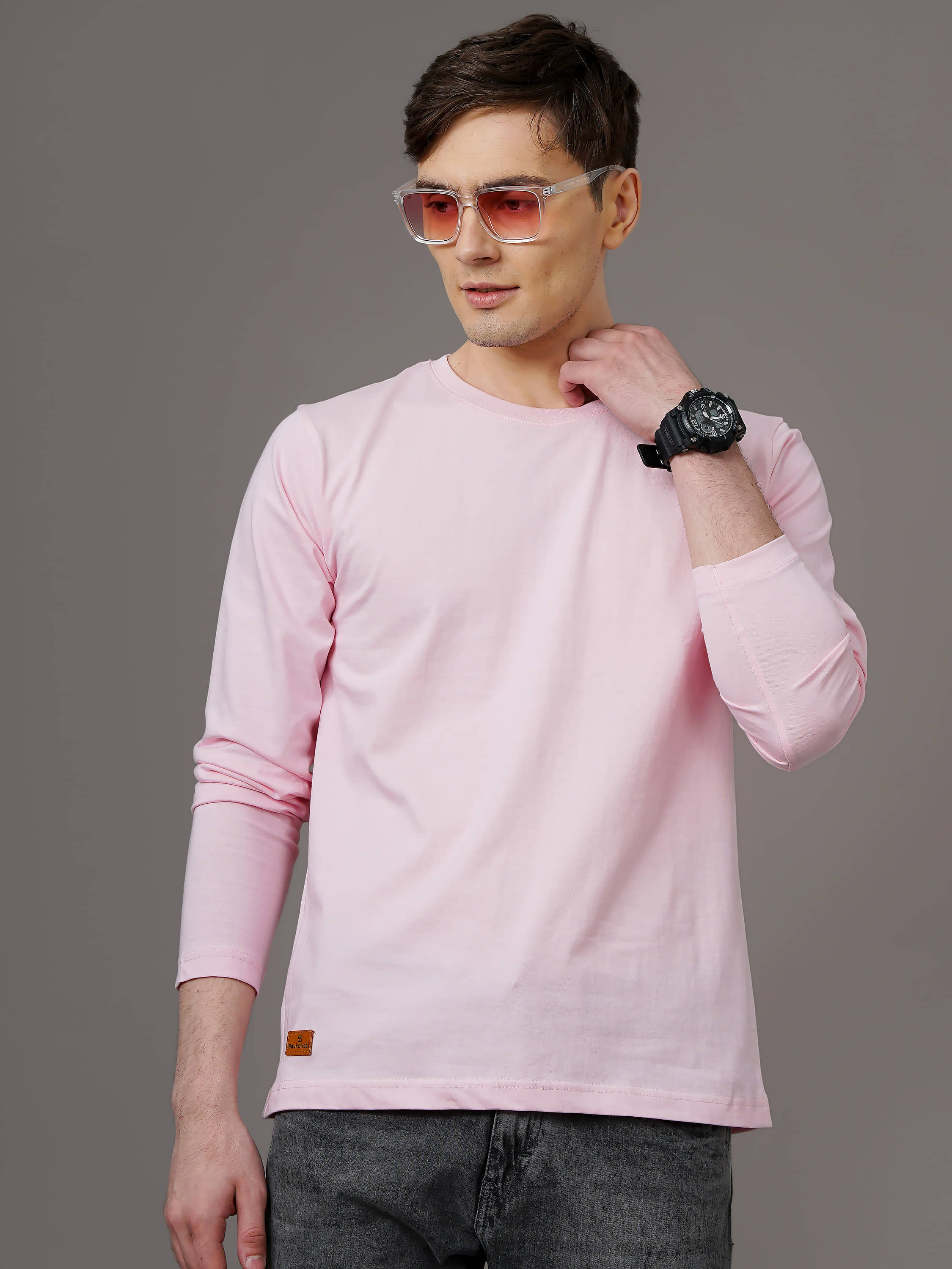 Paul Street Pack of 1 Cotton Blend Slim Fit Men's T-Shirt ( Light Pink )