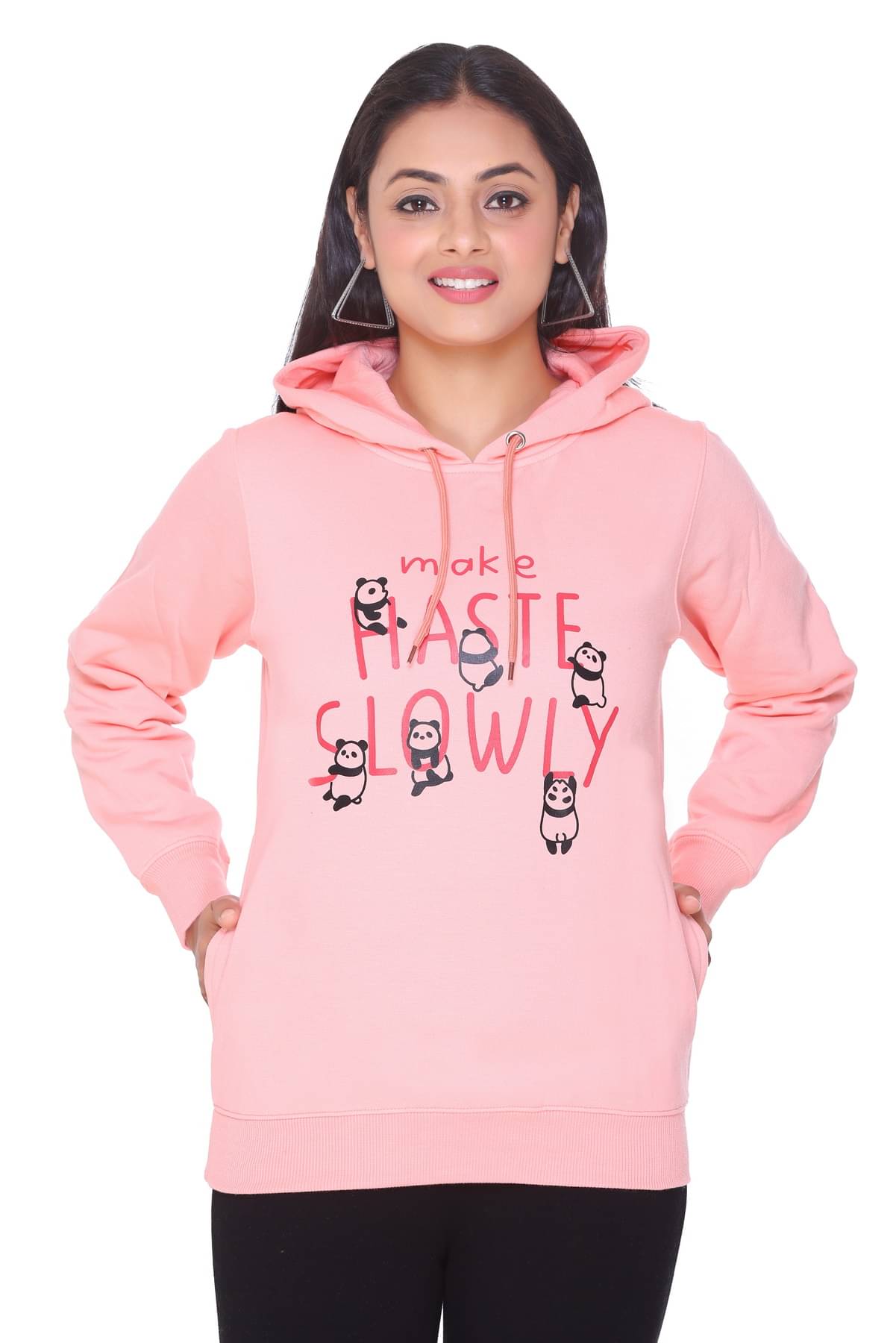 Ree Line Fleece Peach Hooded Sweatshirt Ree Line Fleece Peach Hooded Sweatshirt