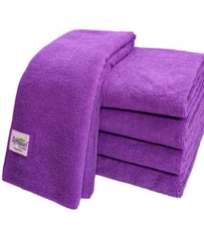 SOFTSPUN - Purple Microfibre Face Towel ( Pack of 5 ) - Towels | Buy online on ZillyBuy