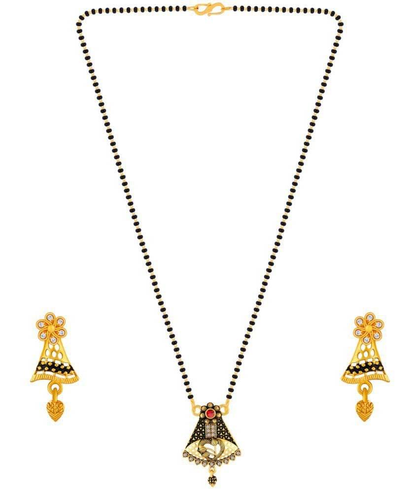 Silver Shine - Black Mangalsutra Set ( Pack of 1 ) Silver Shine - Black Mangalsutra Set ( Pack of 1 )