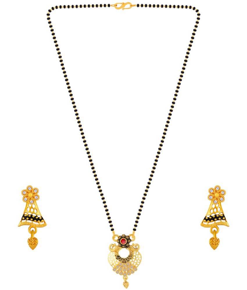 Silver Shine - Black Mangalsutra Set ( Pack of 1 ) Silver Shine - Black Mangalsutra Set ( Pack of 1 )