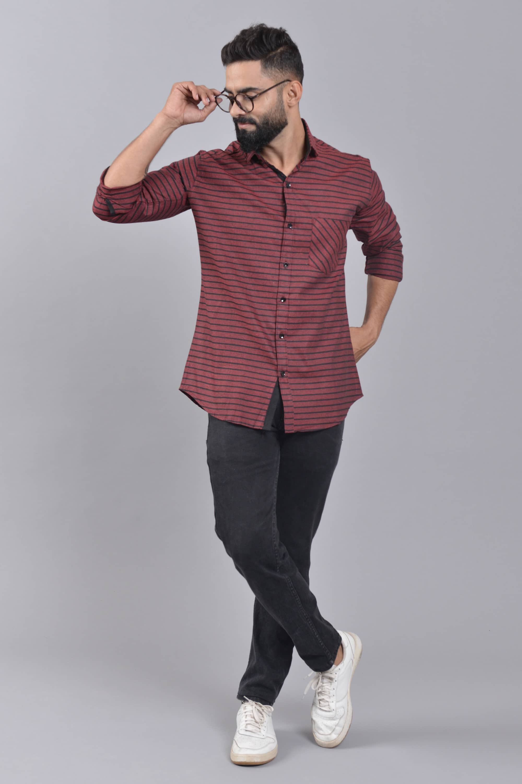 ZAMAISHA - Maroon 100% Cotton Regular Fit Men's Casual Shirt ( Pack of 1 )