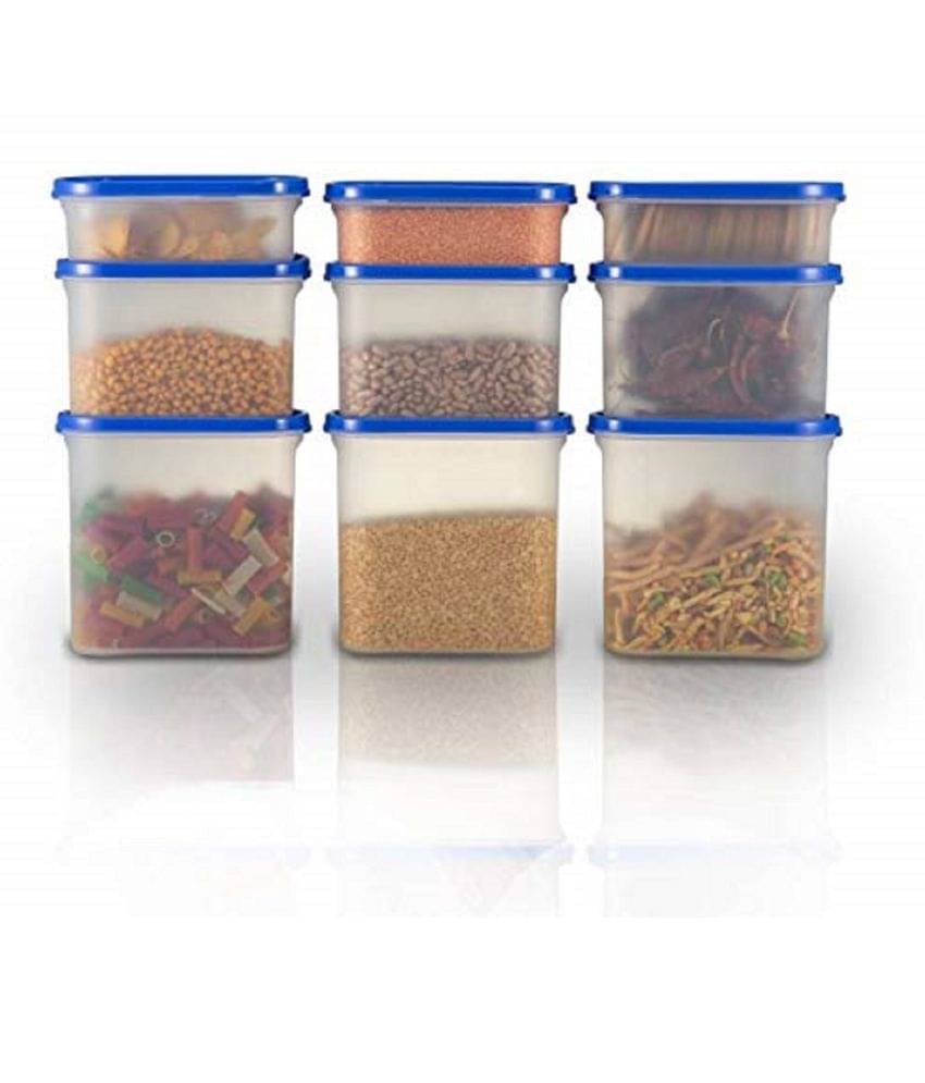 Analog kitchenware - Plastic Navy Blue Food Container ( Set of 9 - 7500 ) Analog kitchenware - Plastic Navy Blue Food Container ( Set of 9 - 7500 )