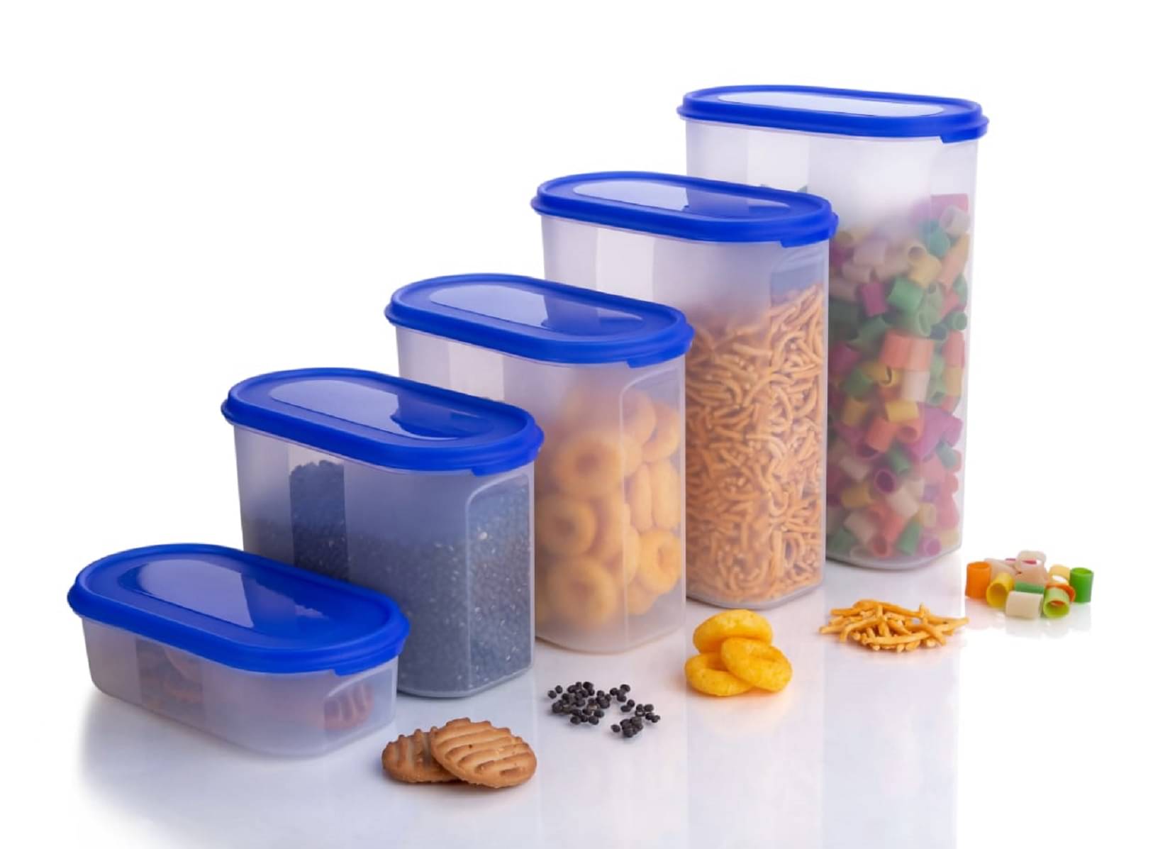     			Analog kitchenware - Plastic Navy Blue Food Container ( Set of 5 - 7500 )