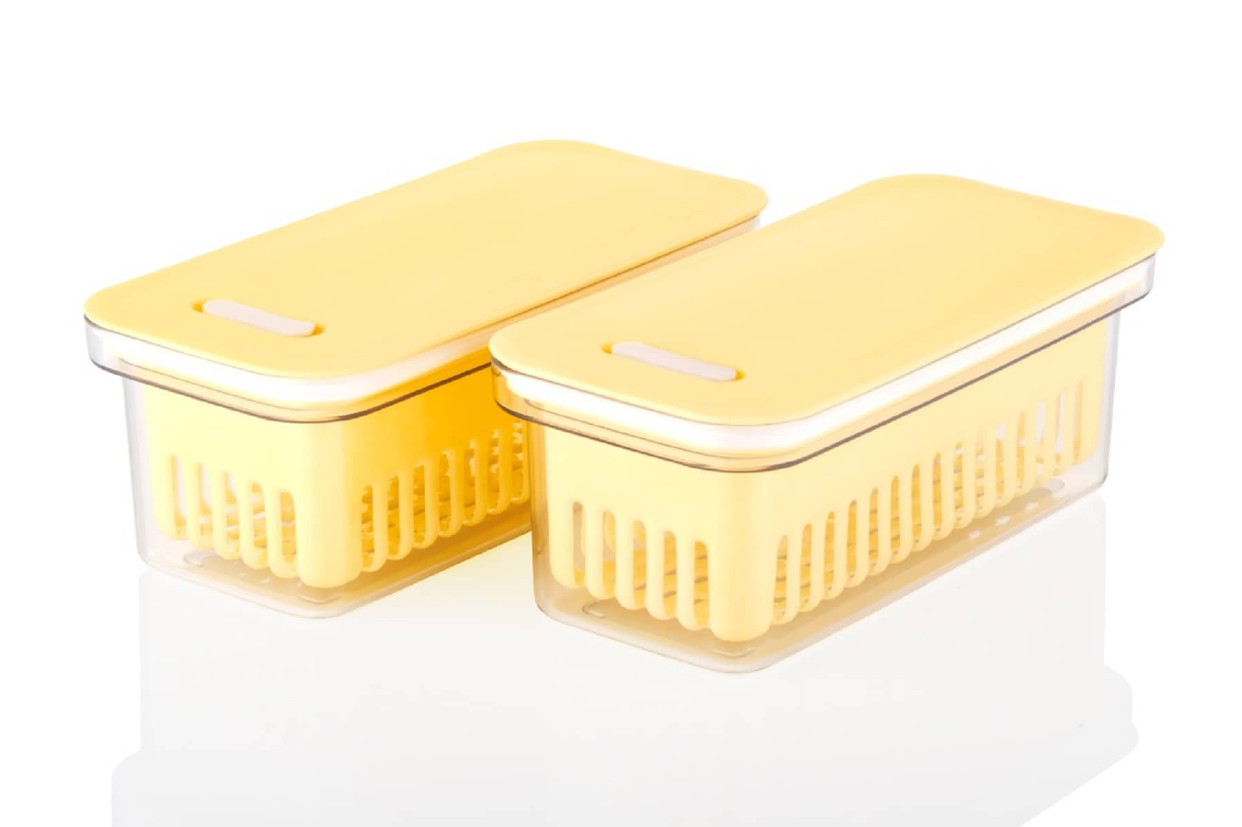 Analog kitchenware - Plastic Yellow Food Container ( Set of 2 - 1500 )