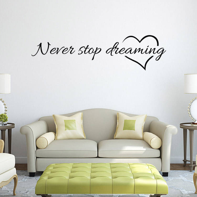     			Asmi Collection Never Stop Dreaming Quote Wall Sticker ( 28 x 100 cms )