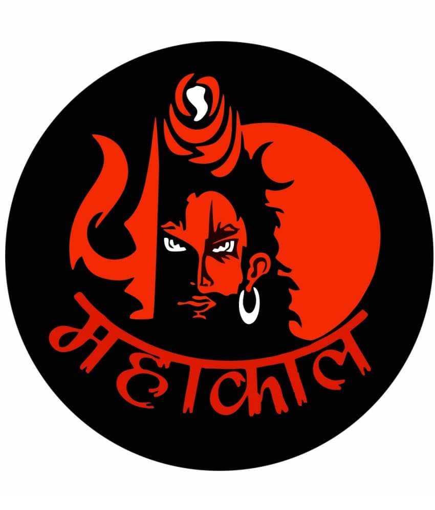 Asmi Collection Self Adhesive Vinyl Shiva Mahakaal Car Sticker ( 16 x 16 cms )