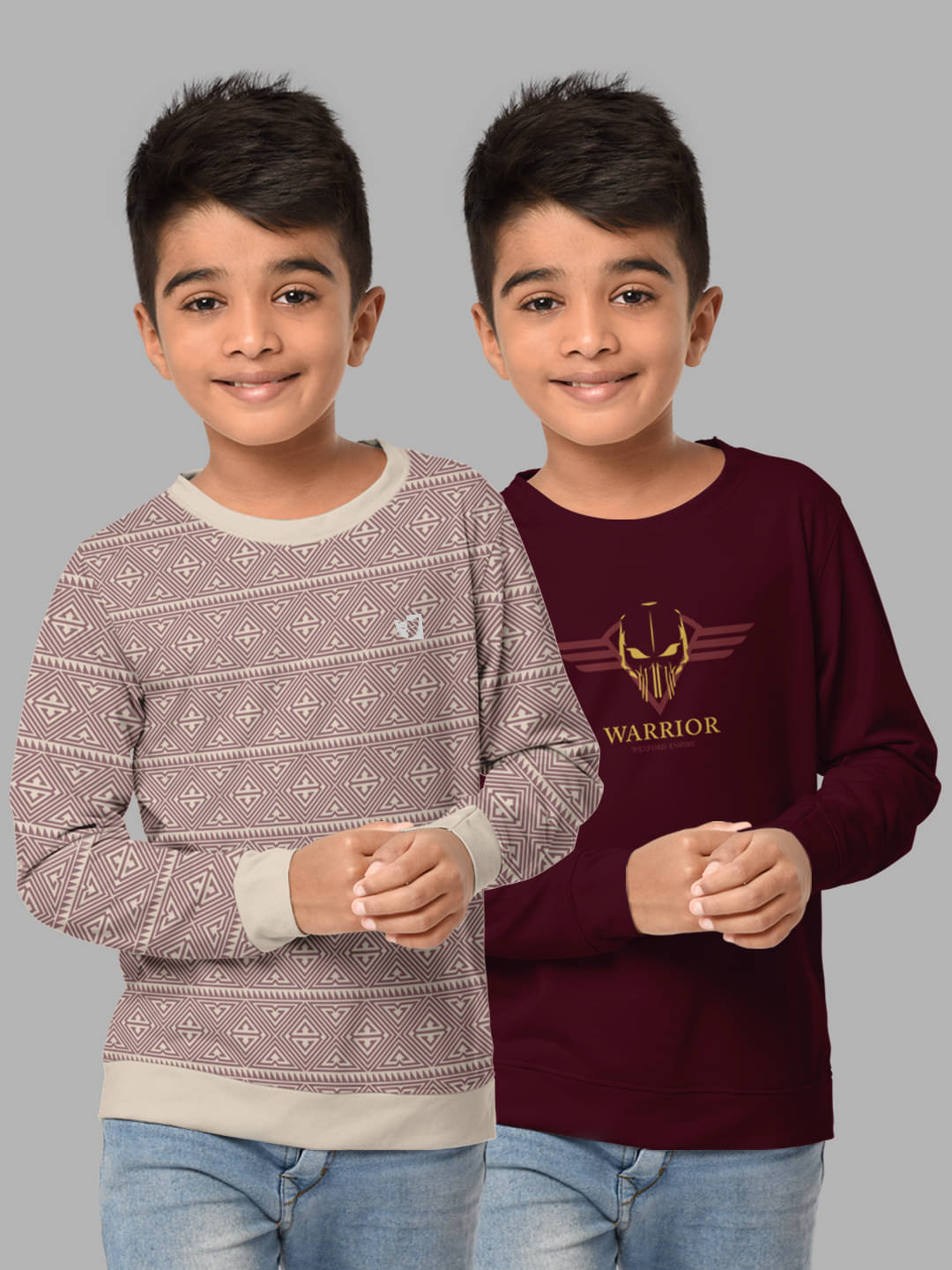    			BULLMER Pack of 2 Boys Cotton Blend Sweatshirt ( Multi Color )