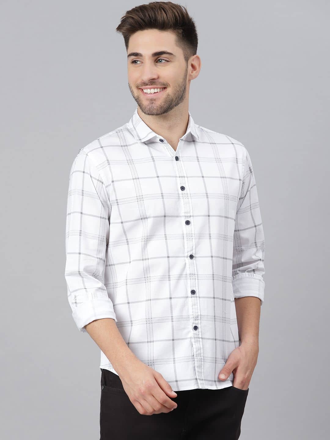 Dennis Lingo - Blue 100% Cotton Slim Fit Men's Casual Shirt ( Pack of 1 )