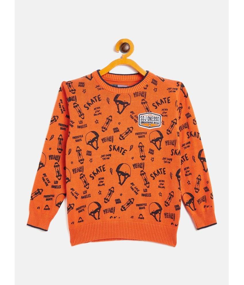     			Duke Pack of 1 Boys Acrylic Pullover Sweater ( Orange )