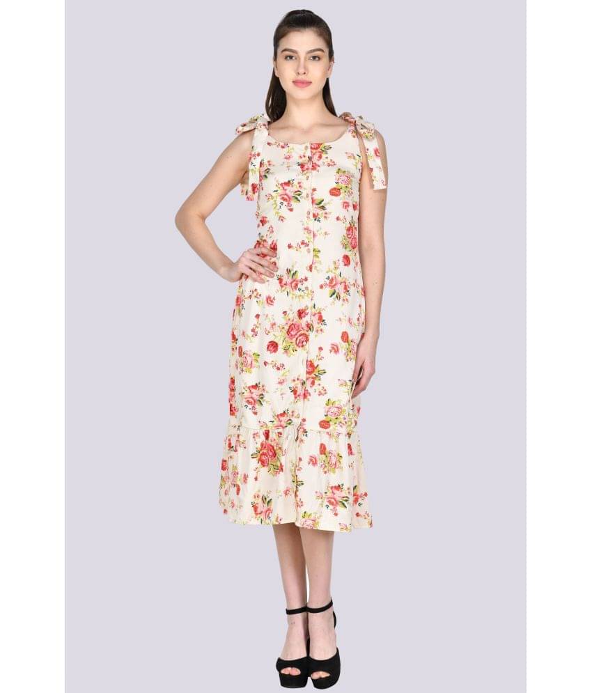     			Ess Emm Clothing Women Cotton Blend Printed Drop Waist Dress ( Multi Color )