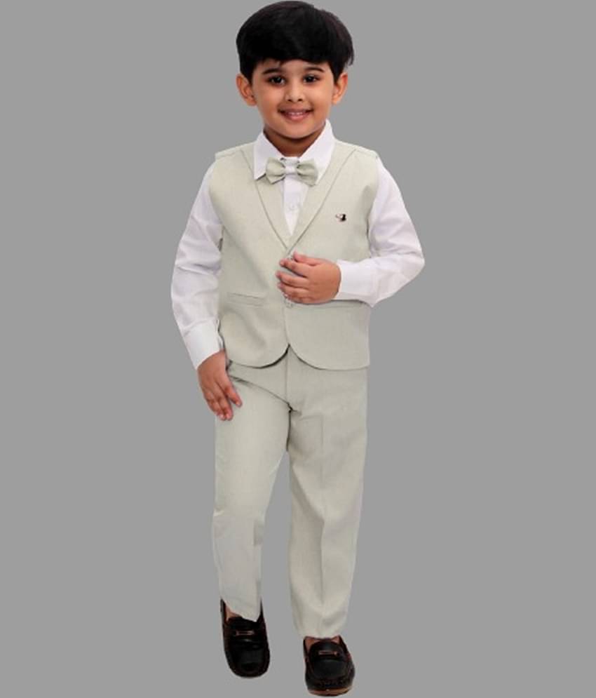 Fourfolds Pack of 1 Boys Cotton Blend Shirt & Pants ( Black )