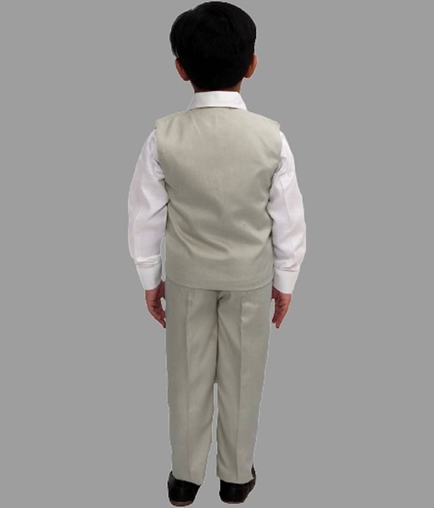 Fourfolds Pack of 1 Boys Cotton Blend Shirt & Pants ( Black )