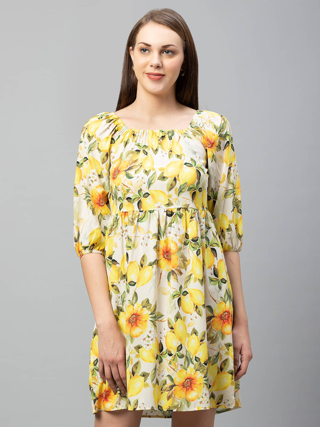Globus - Yellow Polyester Women's A-line Dress ( Pack of 1 ) Globus - Yellow Polyester Women's A-line Dress ( Pack of 1 )