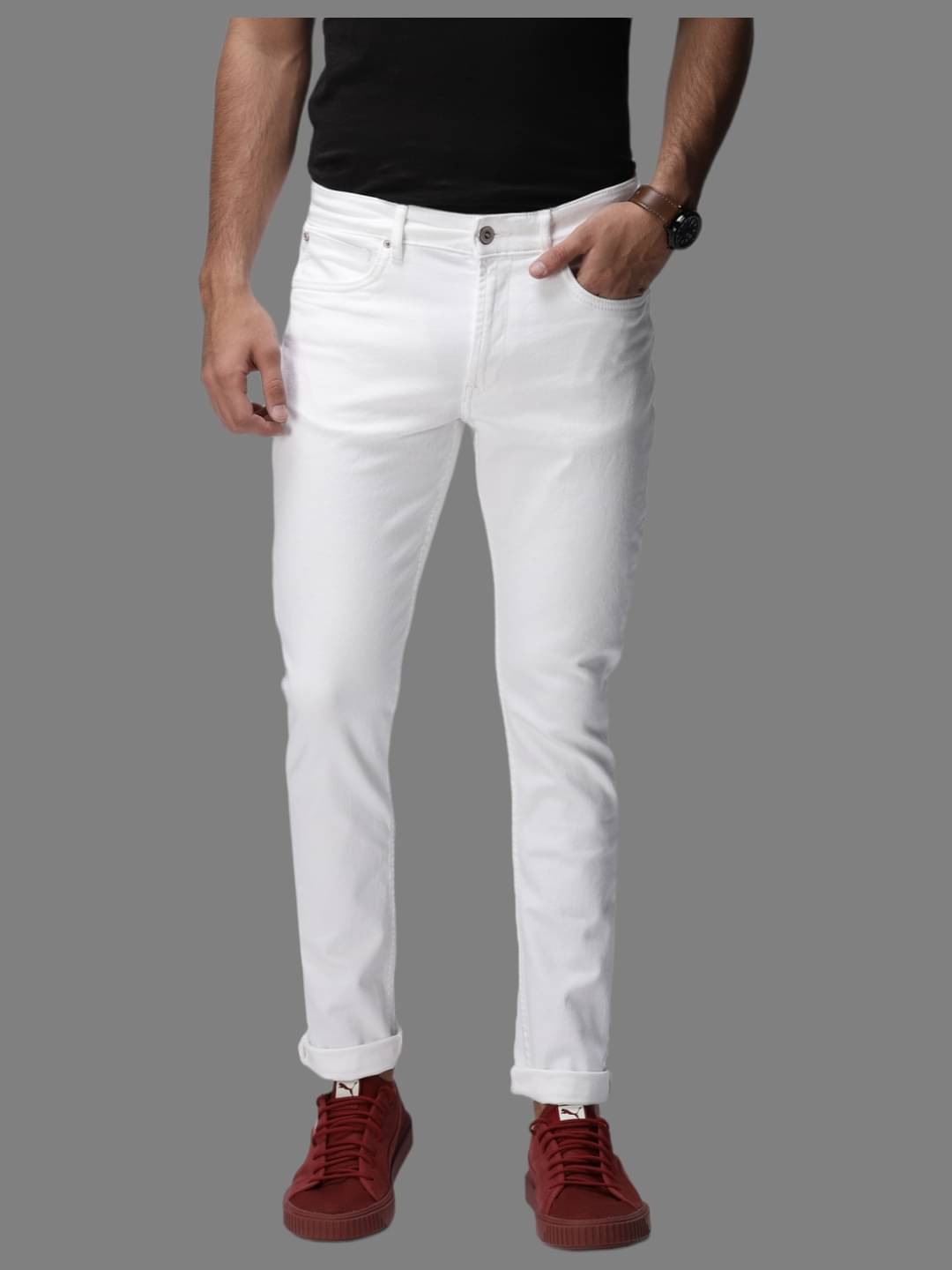 HALOGEN - White Denim Skinny Fit Men's Jeans ( Pack of 1 )     			HALOGEN - White Denim Skinny Fit Men's Jeans ( Pack of 1 )