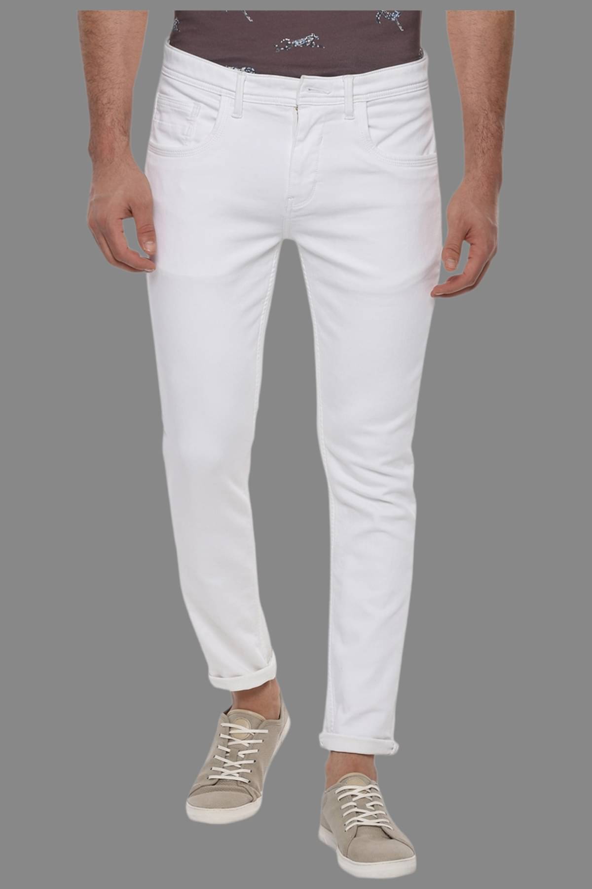 HALOGEN - White Denim Skinny Fit Men's Jeans ( Pack of 1 )     			HALOGEN - White Denim Skinny Fit Men's Jeans ( Pack of 1 )