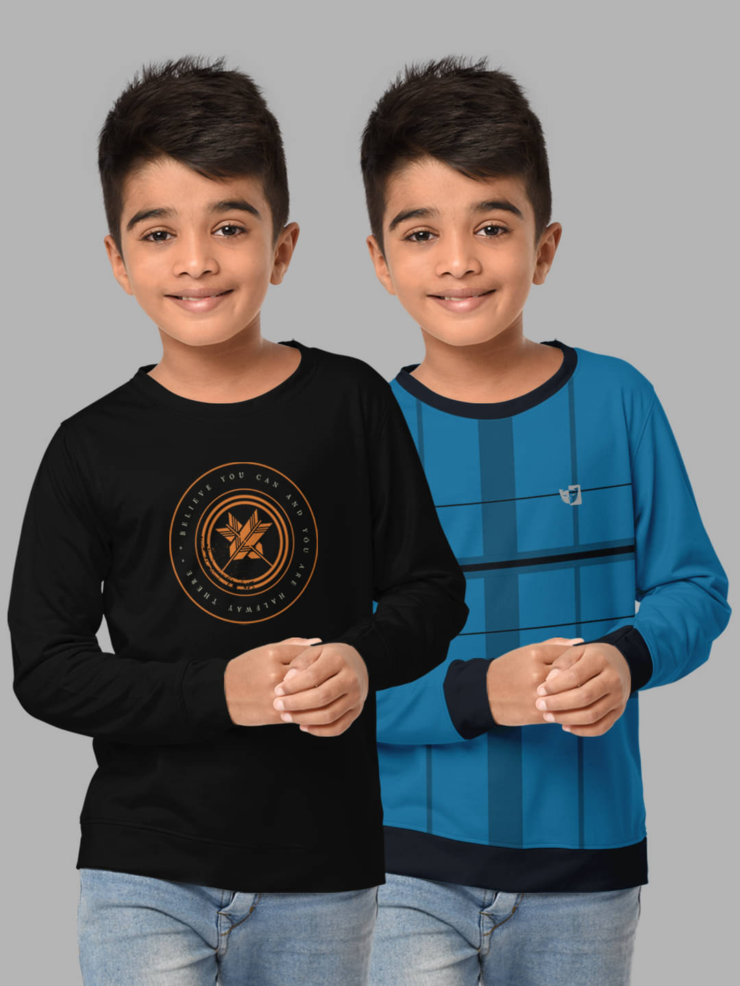     			HELLCAT Pack of 2 Boys Cotton Blend Sweatshirt ( Multicolor1 )