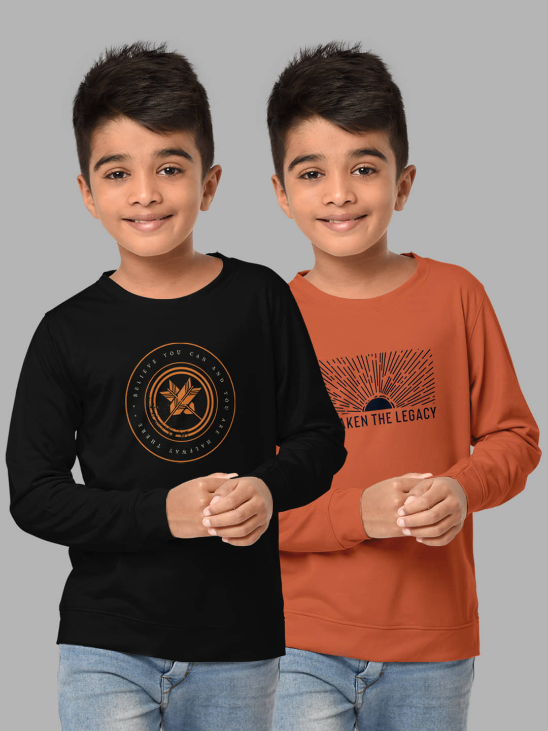     			HELLCAT Pack of 2 Boys Cotton Blend Sweatshirt ( Multicolor1 )