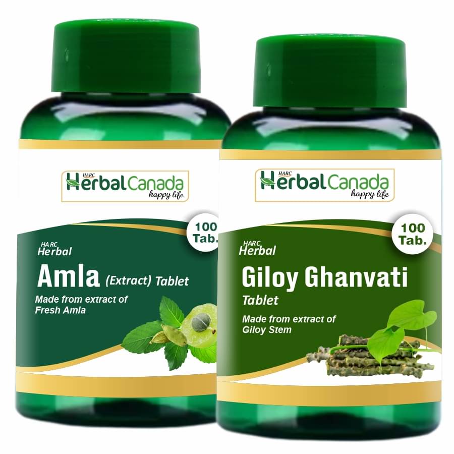Herbal Canada Amla(100Tab) + Giloy(100Tab) Tablet 200 No.S Pack of 2 Herbal Canada Amla(100Tab) + Giloy(100Tab) Tablet 200 No.S Pack of 2