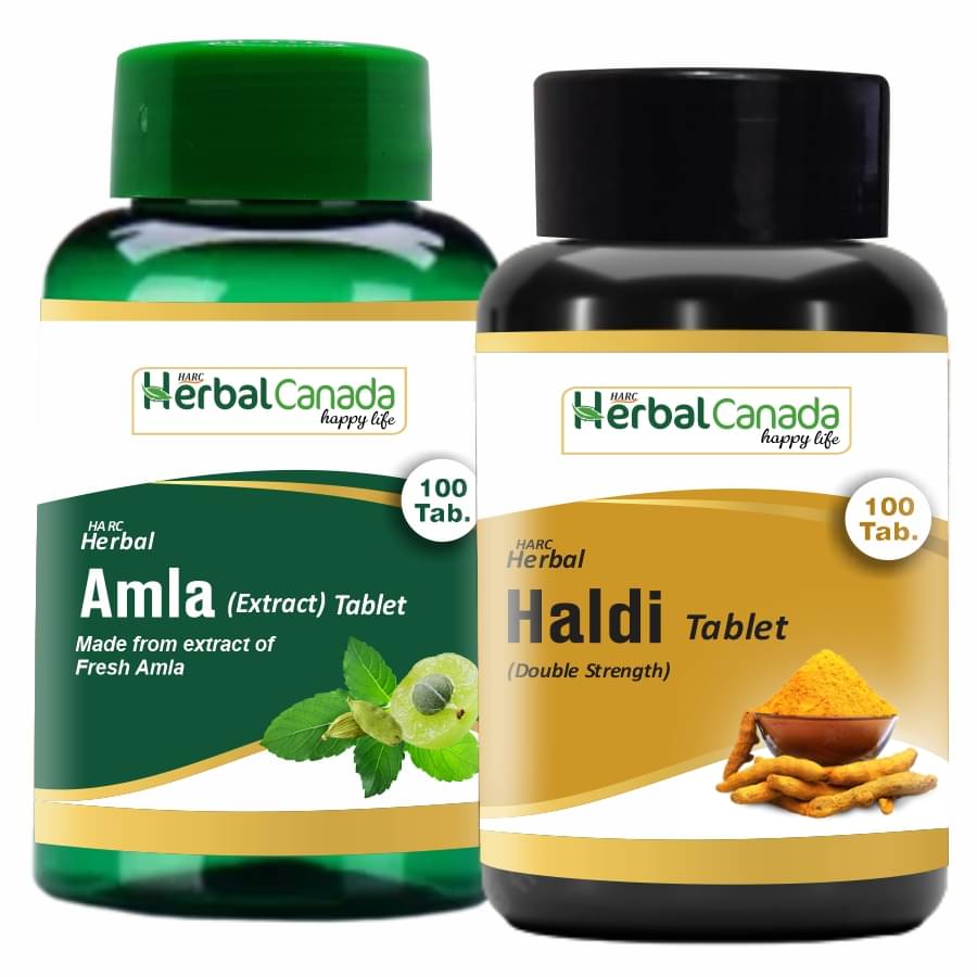 Herbal Canada Amla(100Tab) + Haldi(100Tab) Tablet 200 No.S Pack of 2 Herbal Canada Amla(100Tab) + Haldi(100Tab) Tablet 200 No.S Pack of 2