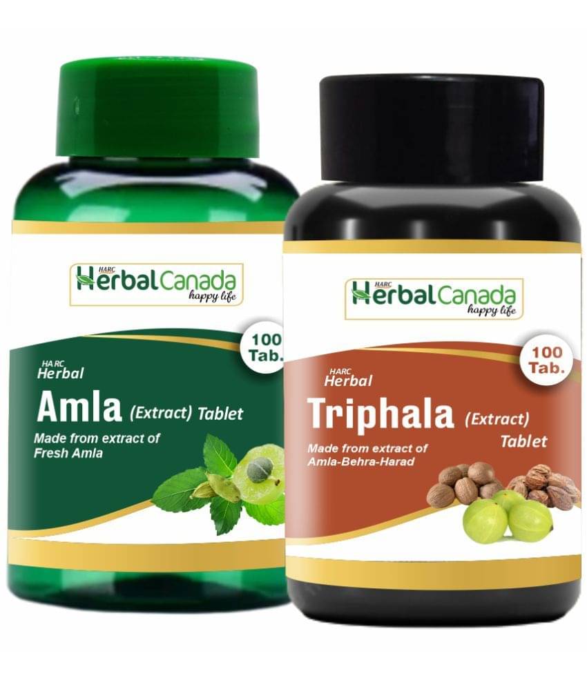 Herbal Canada Amla(100Tab) + Triphala(100Tab) Tablet 200 No.S Pack of 2 Herbal Canada Amla(100Tab) + Triphala(100Tab) Tablet 200 No.S Pack of 2
